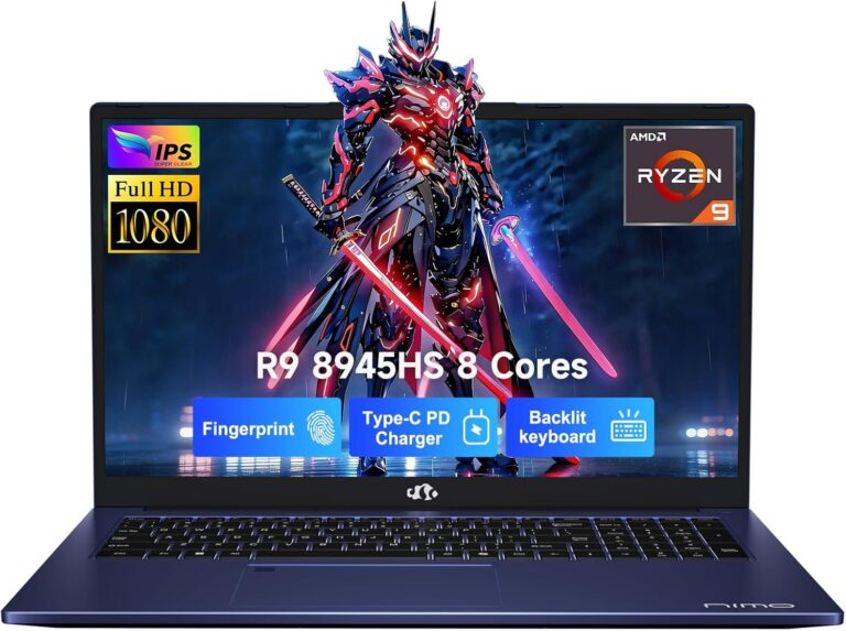 NIMO 17.3″ Gaming Laptop, AMD Ryzen 9 8945HS (8C/16T, Up to 5.2GHz), 64GB DDR5 RAM 1TB SSD